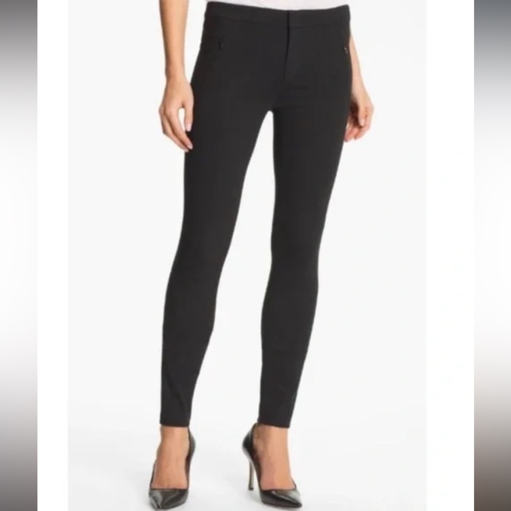Vince‎ Black Ponte Knit Skinny Zip Pocket Pants V2864-20670 Womens Size 4